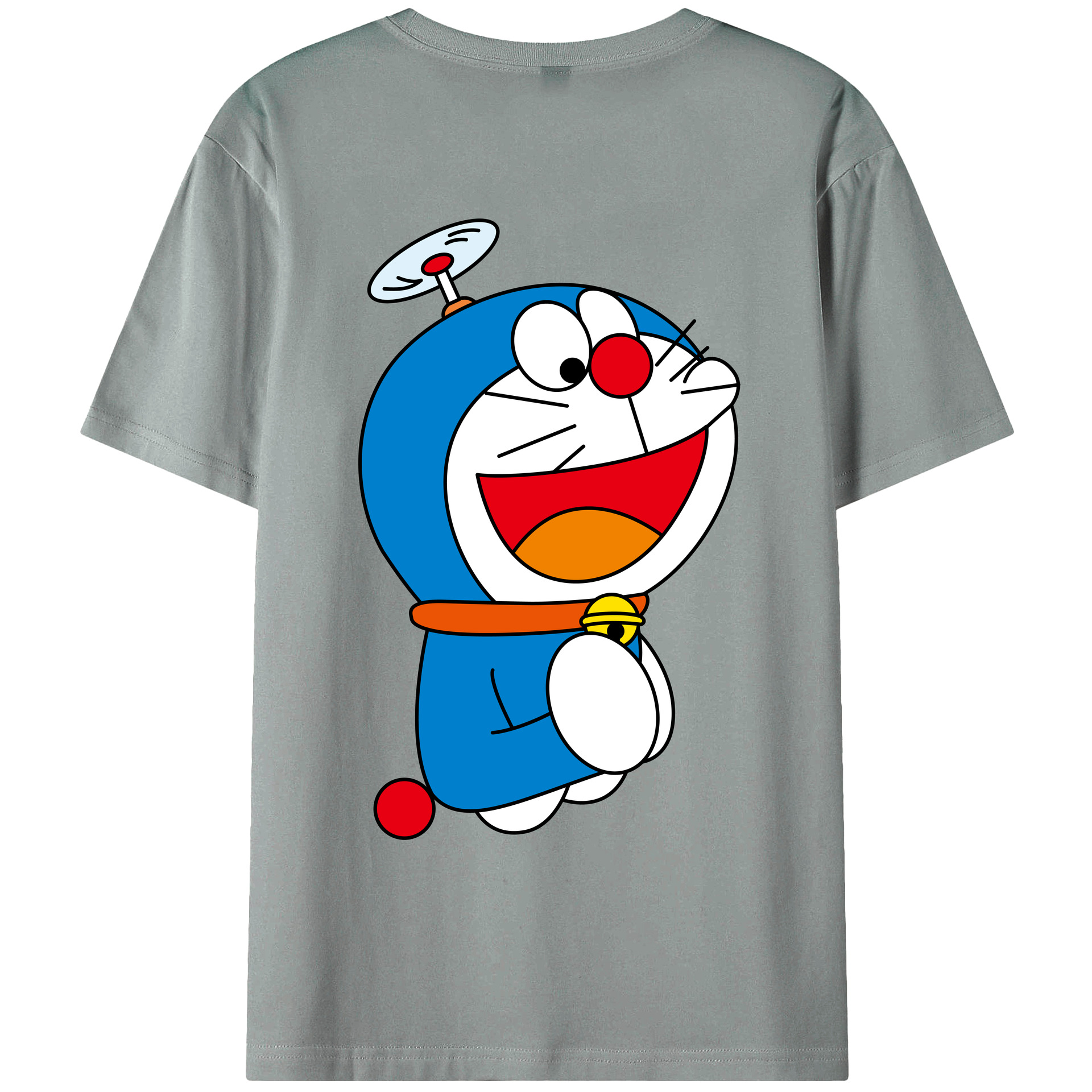 （画像用） ドラえもん Doraemon 綿100％ メンズ半袖Tシャツ（バックプリント） 通気性
